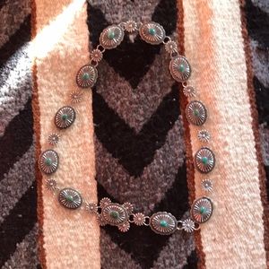 Unique Sterling Silver And Turquoise Concho Belt